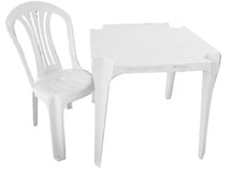Mesa para 4 Cadeiras de Plástico